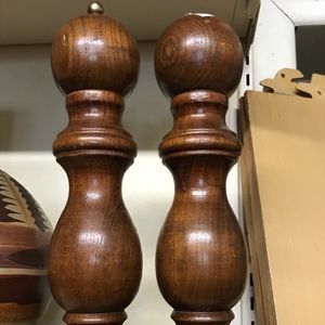 Wooden salt and pepper shakers